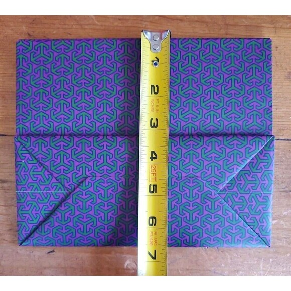 Tory Burch Large And Small Logo Purple & Green Gift Bag 16"x16"x6" 8x6.5x3.5 - Picture 8 of 8
